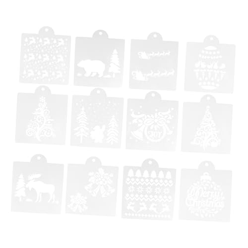 Cabilock 1 Satz Teiliges Weihnachts Schablonen Für Kuchen Dekoration Stanzformen Für Festliche Anlässe Diy Weihnachtskuchen Und Bastelprojekte 12 Stück von Cabilock