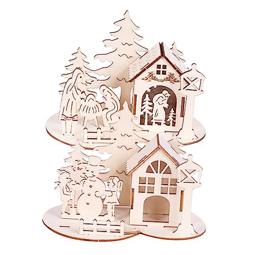 Cabilock 1 Satz Weihnachts Diy Holzverzierung Schneemann Malbare Holzfiguren für Bastelbedarf für Festliche Dekorationen und Kreative Handwerksprojekte von Cabilock