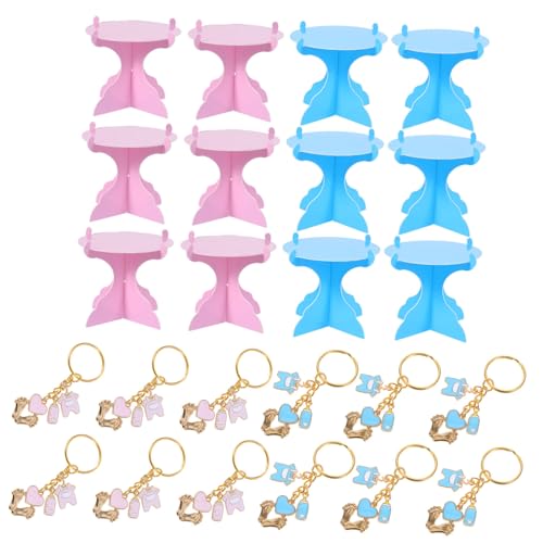 Cabilock 1 Set Einzigartiger Babyparty -tisch Mittelstücke Footprint Schlüsselketten Cupcake -lagerregal Für Geschlecht Enthüllung Party Babyparty Geschlecht Enthüllung von Cabilock