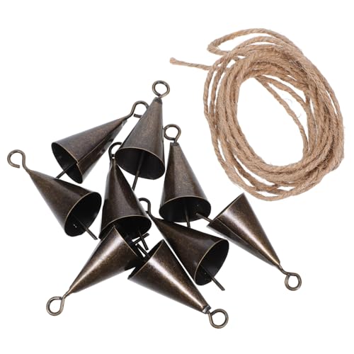 Cabilock 1 Set Rustikale Kuhglocken Aus Metall Mit Juteseil, Für Rinder, Ziegen, Farm, Laute Kuhglocke Zum Schutz Vor Verlust, Hängende Harmonie-kuhglocke, Glücksbringer, Weihnachtsglocke, von Cabilock