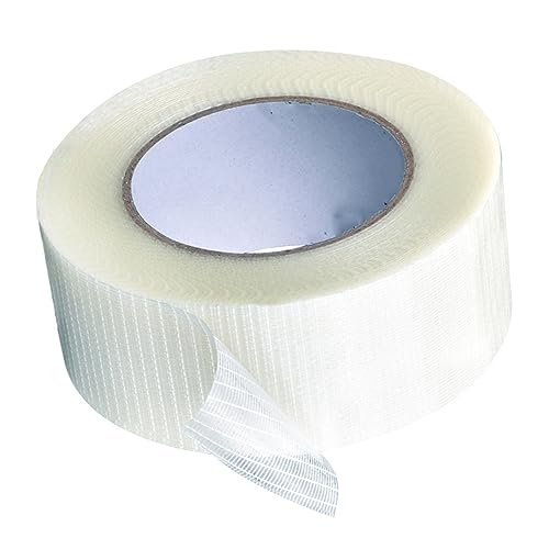 Cabilock 1 Stück Glasgewebeband Stoff Band Masse Gitter Doppelseitiges Klebeband Packband Klar Das Band Breites Klebeband Montageband Breites Scrim -band Verpackungs Band Weiß von Cabilock