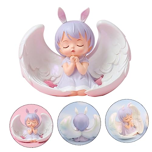 Cabilock 1 Stück Minipuppenmodell Kuchen Verzieren Dekorativ Engel Figuren Weihnachtsdekoration Dekorationen Kuchendeckel Für Babys Betende Engelsfigur Puppenkuchenverzierung Harz Violett von Cabilock