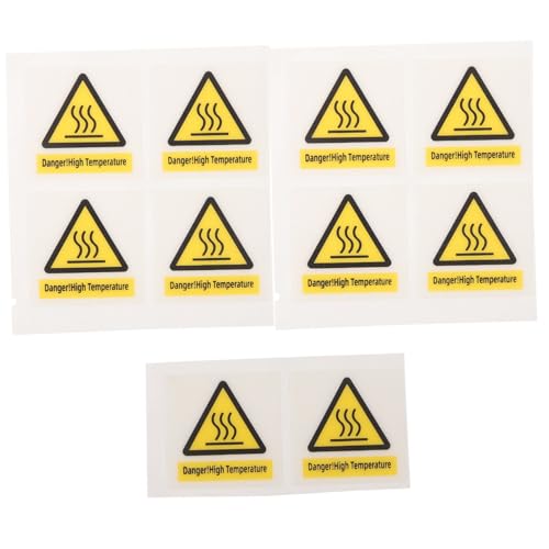 Cabilock 10 Blatt Warnhinweis Aufkleber Hochtemperatur Warnschild Selbstklebend Hitzeschutz Etiketten für Industrieanlagen Sicherheitskennzeichnung von Cabilock