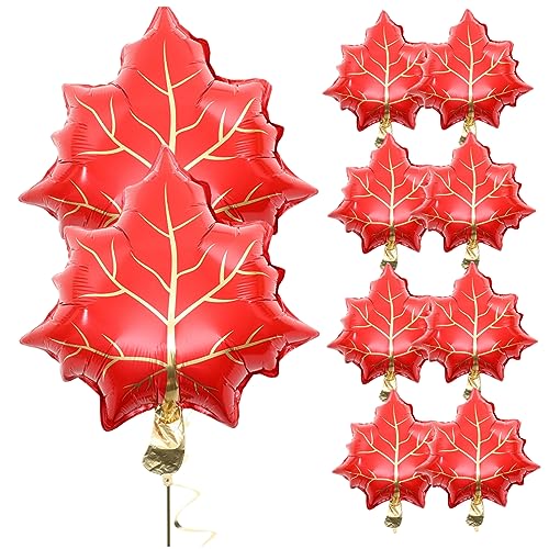 Cabilock 10 Stück Ahornblatt Förmige Folienballons für Herbstdekoration Deko für Erntedankfest und Feierlichkeiten von Cabilock