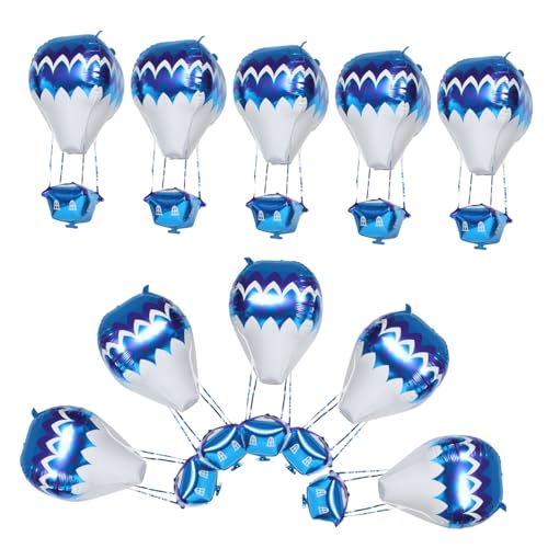 Cabilock 10 Stück Aluminiumfolie Heißluftballon Folienballons für Geburtstags und Hochzeitsfeiern Bunte und Leicht Aufzublasende Dekorationen für Festliche Anlässe von Cabilock