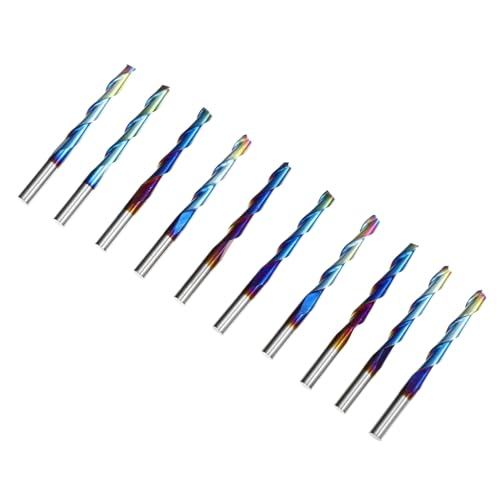 Cabilock 10 Stück Fräser Holzbearbeitung Spiral- Mahlen Kugeln Nasenmühle rotierende Bits Werkzeug Rand Trimmer Gesenkschleifer-Bits CNC-Gravur-Bits CNC-Router-Bit Wolfram Stahl von Cabilock