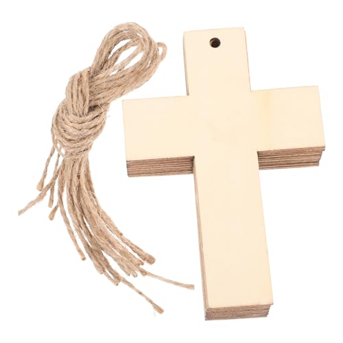 Cabilock 10 Stück Holz Kreuz Anhänger Hängende Holzornamente für Bastelprojekte Diy Dekoration Hochzeits und Party Tags Geeignet für Kreative Handarbeiten und von Cabilock