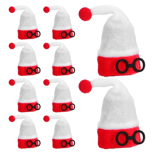 Cabilock 10 Stück Lustige Weihnachtsdekoration für Flaschen und Bastelprojekte Kleine Santa Hüte für und Tischdekorationen Vielseitige Feiertagsaccessoires von Cabilock