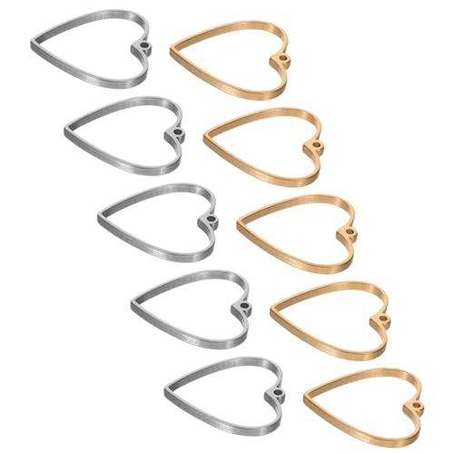 Cabilock 10 Stück Teiliges Anhängerbezel Herzform Hohl für Schmuckherstellung Resin Schmuckrahmen Diy Bastelzubehör Kompatibel für Ohrringe und Halsketten Silber und Goldfarben von Cabilock