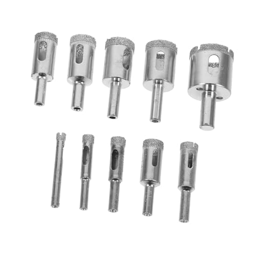 Cabilock 10 Stück Teiliges Glas Fliesenbohrer set mit Präzisionsklingen für Keramik Marmor Porzellan Vielseitige Steinbohrer für Stein Ziegel Robustes Bohrwerkzeug für Heimwerker und von Cabilock