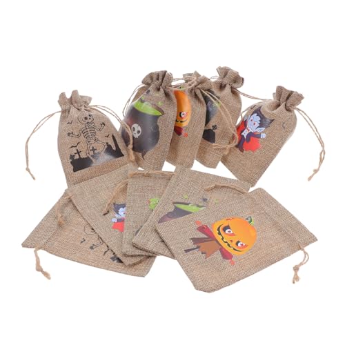 Cabilock 10 Stück Teiliges Halloween Jutesäckchen mit Kordelzug Wiederverwendbare Kleine Geschenktüten für Süßigkeiten Dekorative Partybeutel mit Festlichem Halloween für Trick Treat und Cabilock 10 Stück Teiliges Halloween Jutesäckchen mit Kordelzug Wiederverwendbare Kleine Geschenktüten für Süßigkeiten Dekorative Partybeutel mit Festlichem Halloween für Trick Treat und von Cabilock