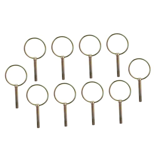 Cabilock 10 Stück Teiliges Heavy Duty Lynch Pin mit Federbelastetem Ring Verzinkter Sicherungsstift aus Hochkohlenstoffhaltigem Stahl Robust und Langlebig für Traktoren Anhänger von Cabilock
