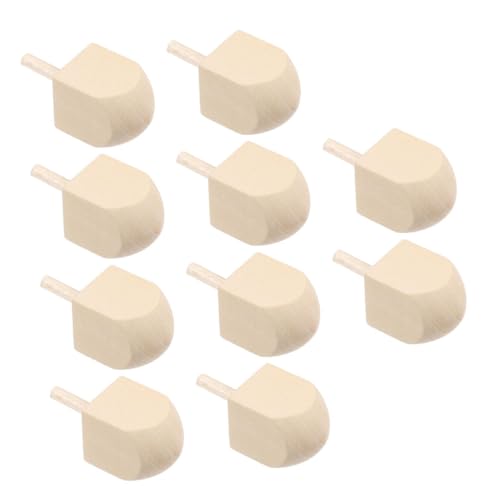 Cabilock 10 Stück Teiliges Holz Dreidel Unbemalt Naturbelassen zum Bemalen DIY Bastelset für Chanukka Dekoration Interaktives für Erwachsene Festliche Holz kreisel von Cabilock