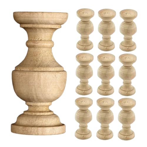 Cabilock 10 Stück Teiliges Holz-baluster Spindeln aus Massivem Holz Rustikales Unlackiertes Design Langlebig und Vielseitig für Weinschrank und Bettrahmen DIY Möbeldekoration und von Cabilock