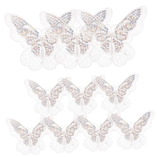 Cabilock 10 Stück Teiliges Organza Schmetterling Aufnäher Zarte Bestickte Patches für DIY Kleidung Taschen Hüte Vielseitige Austauschbare Textilkleber zum Reparieren und Dekorieren von Cabilock