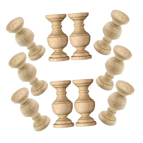 Cabilock 10 Stück Teiliges Unbehandelte Holz-baluster Spindeln für DIY Möbel Holzdekor Vielseitig Einsetzbar für Weinschrank und Bettrahmen Rustikale Robuste Handwerksqualität von Cabilock