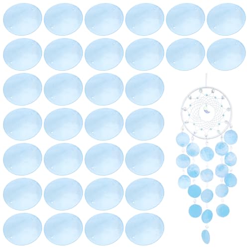 Cabilock 100 Stück Flache Muschelanhänger - Süßwasser-Muschelschalen (13mm Rund) für Windspiele & Schmuck DIY, Natur Bastelmaterial von Cabilock