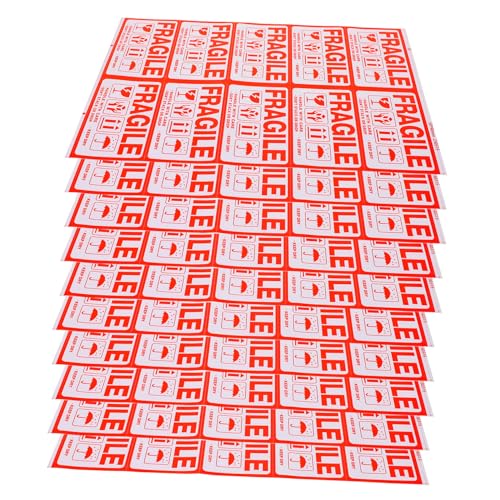Cabilock 100 Stück Fragile Labels Selbstklebend Warnaufkleber Zerbrechliche Ware Stark Haftend Für Verpackungskartons Versand und Umzug Vielseitige Schutzetiketten Für Empfindliche Pakete von Cabilock