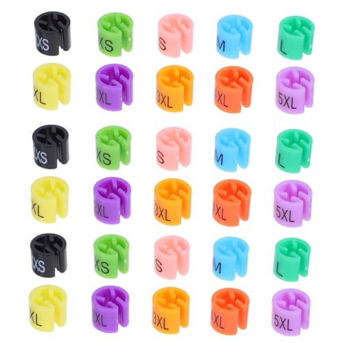 Cabilock 100 Stück Kleiderbügel Größenmarker Farbcodierte Etiketten XXS für Effektive Größenkennzeichnung von Kleidung für Einzelhandel und Lagerhaltung von Cabilock