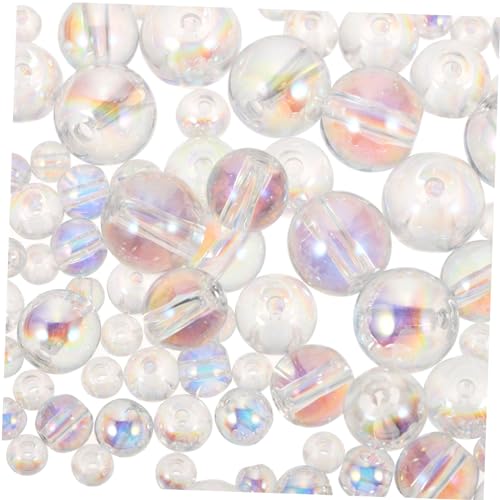 Cabilock 100 Stück Teiliges Glasperlen Set Transparent Ab Farben Facettierte Runde Perlen für Diy Schmuckherstellung Armbänder Halsketten Ohrringe Basteln von Cabilock