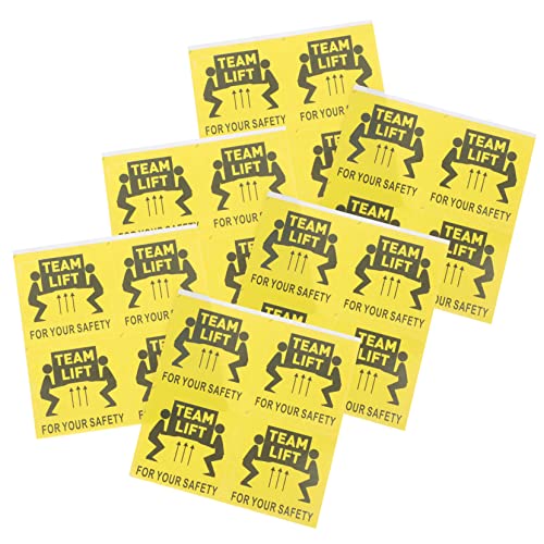 Cabilock 100 Stück Übergewichtiges Warnlabel Ziehen Um Verschieben Von Warnungsetiketten Abziehbild Wand Vorsicht Verpackung Alarm Schwer Achtung Teamlift Aufkleber Yellow von Cabilock