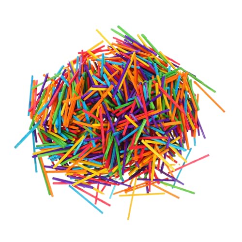 Cabilock 1000 Stück Bunte Holzstäbchen Unvollendete Holzblöcke für Bastelprojekte Sicher und Glatt für Schulprojekte und Kreative Aktivitäten Fördert die Fantasie und von Cabilock