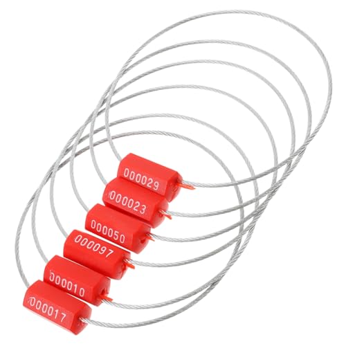 Cabilock 100Stücke Nummerierte Stahl Sicherheitskabeldichtungen Manipulationssicher Selbstverriegelnde Transportanhänger Für Lkw Container Für Sicheren Versand von Cabilock
