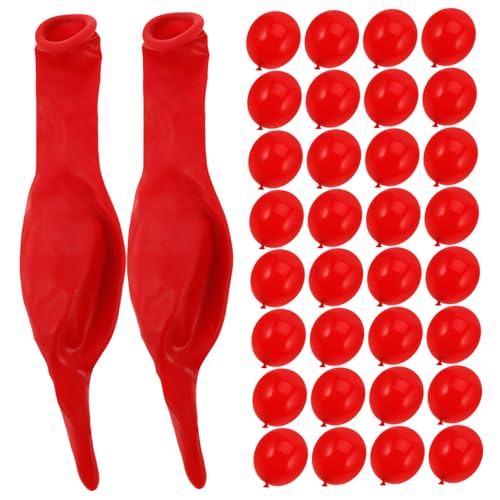 Cabilock 100Stücke Rote Latex Schwanzballons für Geburtstagsfeiern Hochzeiten und Partys Langlebige und Sichere Ballondekoration Tiefrote Luftballons mit Einzigartigem Design von Cabilock