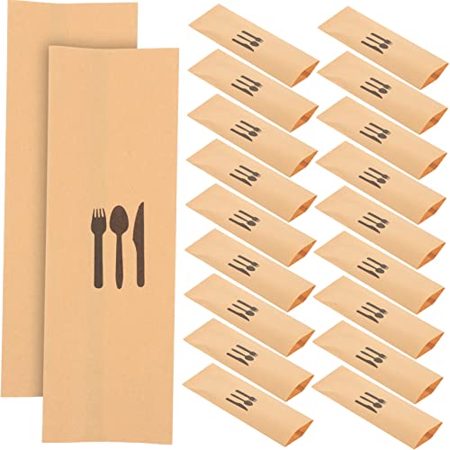 Cabilock 100st Besteckset Aus Kraftpapier -besteckhüllen Aus Papier Zur Aufbewahrung Von Besteck Bestecktaschen Für Hotels Geschirrtasche Bankett Esstisch Taschenhalter von Cabilock