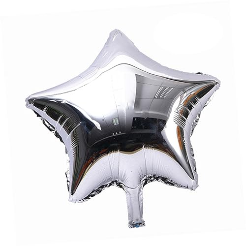Cabilock 10Stücke Silberne Stern Folienballons für Valentinstag Hochzeit und Geburtstagsfeier Hochwertige Luftballons zur Dekoration von Cabilock