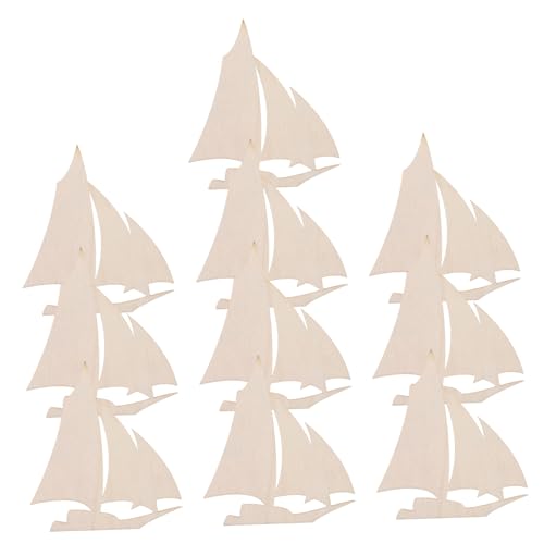 Cabilock 10Stücke Unbemalte Holz Segelboot für DIY Dekorationen Nautische Tischdeko Bastelset für Strand und Sommerprojekte Hölzernes Segelboot für Kreative Gestaltung von Cabilock