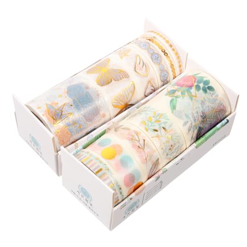 Cabilock 12 Rollen Washi Tapes für DIY Kreativprojekte Dekorative Klebebänder für Scrapbooking Handkonten Langlebig für Kreative Bastelideen von Cabilock