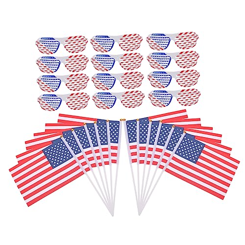 Cabilock 12 Sätze Brille der amerikanischen Flagge Krippe eingerichtet patriotische Shutter - Shading - Amerikanische Flagge Augenklappe Amerikanische Flagge Plastik Cabilock 12 Sätze Brille der amerikanischen Flagge Krippe eingerichtet patriotische Shutter - Shading - Amerikanische Flagge Augenklappe Amerikanische Flagge Plastik von Cabilock