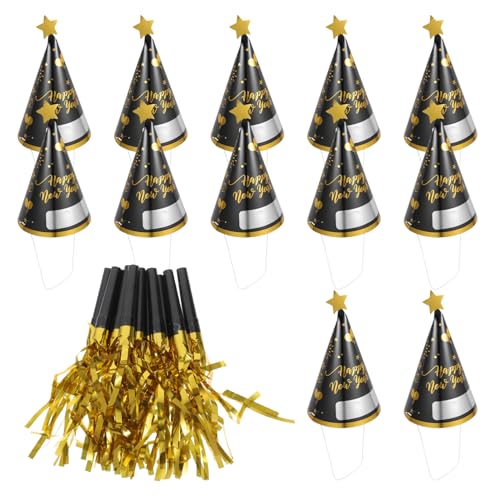 Cabilock 12 Sätze Partyhut für das neue Jahr silvester partyhüte Sets Papierhüte Schwarze und goldene Papierhüte Neue Jahr Partyhüte Sets Neujahrsdekorationen Partyzubehör Karton Cabilock 12 Sätze Partyhut für das neue Jahr silvester partyhüte Sets Papierhüte Schwarze und goldene Papierhüte Neue Jahr Partyhüte Sets Neujahrsdekorationen Partyzubehör Karton von Cabilock