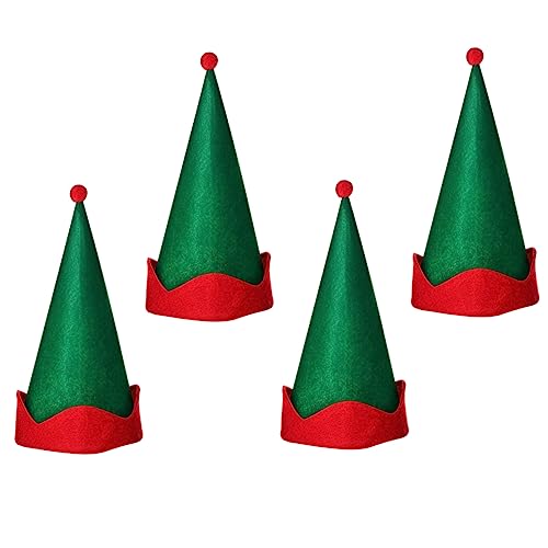 Cabilock 12 Stk Elfischer Spitzhut Weihnachtsmütze aus Filz Weihnachtsfeier Kopfschmuck weihnachtsmotiv weihnachts party Mützen für Männer Stirnband Weihnachtsfeierhüte Weihnachtsmützen von Cabilock