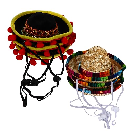 Cabilock 12 Stk Mexikanischer Hut partyhüte kinder mexikaner hut Kinderhüte Cinco de Mayo Fiesta-Hüte Kleidung Haustiere Mexikanische Partyhüte Runde Partyhüte Sommer Cowboy-Hut Hündchen von Cabilock