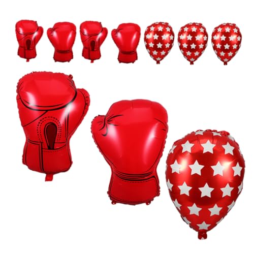 Cabilock 12 Stück Teiliges Boxhandschuh und Sandsack Ballons Rote Wrestling Partydeko Leichte Aufblasbare Sport Partyartikel für Jungen Einfache Montage Dynamische von Cabilock