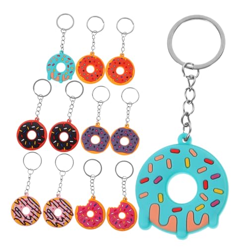 Cabilock 12 Stück Teiliges Donut Schlüsselanhänger Weiche PVC Cartoon Anhänger Süße Taschen Rucksackdeko Modisch und Vielseitig für Geburtstag und Party von Cabilock