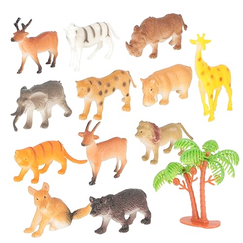 Cabilock 12 Stück Tiermodelle Waldtiere Babyparty Dekorationen Waldtiere Waldkuchendekorationen Miniaturfiguren Miniaturtiere Waldtiere Wüstentiere Figuren von Cabilock