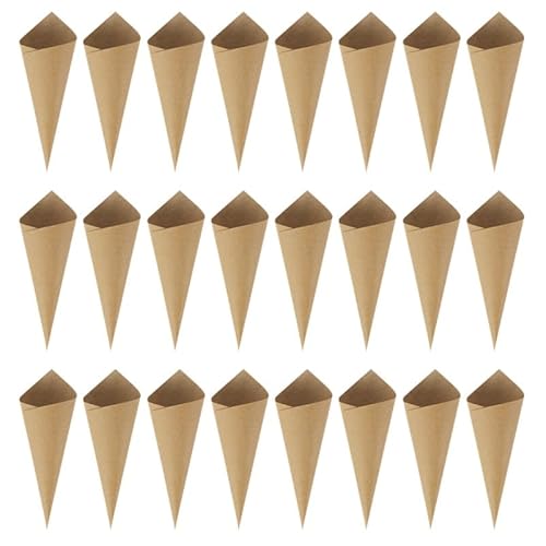 Cabilock 120 Stück Papier-Zapfen, hellbraune Konfetti-Kegel, DIY-Süßigkeitenhalter, Blumensträuße, Partygeschenke für Hochzeiten, Geburtstage, Duschen Cabilock 120 Stück Papier-Zapfen, hellbraune Konfetti-Kegel, DIY-Süßigkeitenhalter, Blumensträuße, Partygeschenke für Hochzeiten, Geburtstage, Duschen von Cabilock
