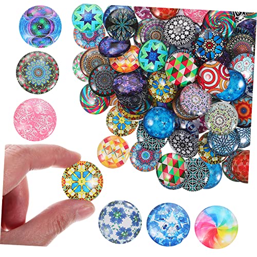Cabilock 120 Stück Rundglas Cabochons Verschiedenen Stilen für DIY Schmuckherstellung für Anhänger Ohrringe und Schlüsselanhänger nicht Selbstklebend Hochwertige Glassteine von Cabilock