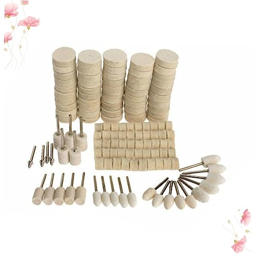 Cabilock 129 Stk Teiliges Wollfilz Polierscheiben Set Filz Polierpads für Metalloberflächen und Schleifwerkzeug Geeignet für Holz Schmuck Auto Vielseitiger Woll Polierpuffer von Cabilock