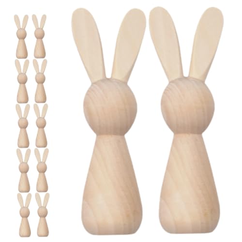Cabilock Unvollendetes Holz-bastelset 12-TLG. Osterhasen-Statue Handgefertigte Tierfiguren Heimdekoration Cabilock Unvollendetes Holz-bastelset 12-TLG. Osterhasen-Statue Handgefertigte Tierfiguren Heimdekoration von Cabilock
