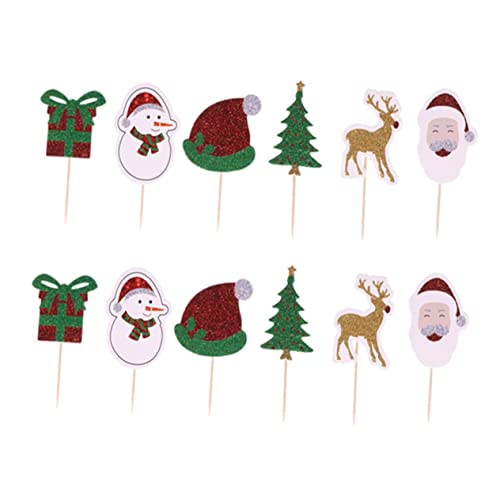 Cabilock 12st Party-kuchen-topper Fruchtdekor Weihnachten Glitter Cake Topper Weihnachtskuchen Dekoration Cupcake-topper Kucheneinlage Karte Frohe Weihnachten Flagge Desserttisch Bambus Cabilock 12st Party-kuchen-topper Fruchtdekor Weihnachten Glitter Cake Topper Weihnachtskuchen Dekoration Cupcake-topper Kucheneinlage Karte Frohe Weihnachten Flagge Desserttisch Bambus von Cabilock