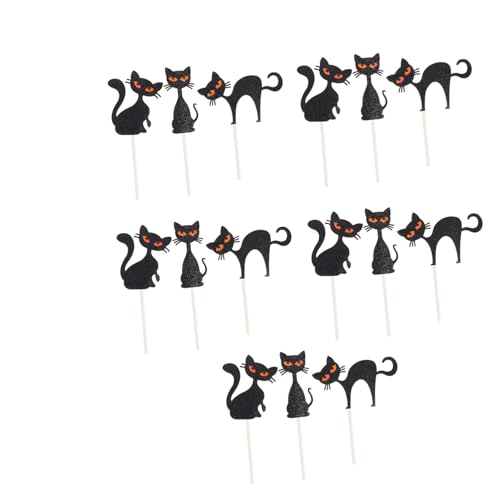 Cabilock 15 Stück Halloween Kucheneinsatz Cupcake Topper Schwarze Katze Für Kuchen Halloween Partygeschenke Katzen Kuchen Requisiten Halloween Kuchendekoration Halloween Obstspieße Cabilock 15 Stück Halloween Kucheneinsatz Cupcake Topper Schwarze Katze Für Kuchen Halloween Partygeschenke Katzen Kuchen Requisiten Halloween Kuchendekoration Halloween Obstspieße von Cabilock