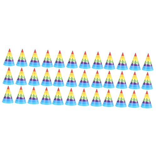 Cabilock 150 Stk Geburtstagshut Regenbogen-partyhut Partyhüte Partykegelkappe Ausgefallene Hüte Partykronenhüte Geburtstagspapier Dreieckiger Partyhut Requisiten Kind von Cabilock