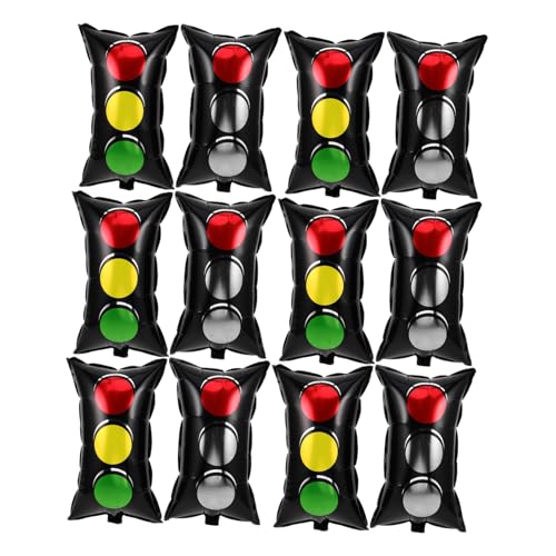 Cabilock 16 Stück Aluminiumfilm Ampelballon Premium -partyballons Auto-geburtstagsparty-zubehör -ampel Geburtstagsfeierdekor Rote Und Grüne Luftballons Aluminiumfolie von Cabilock