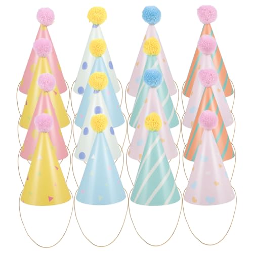 Cabilock 16 Stück Teiliges Partyhüte Kindergeburtstag Papierhüte mit Bunten Mustern und Pompons Festliche Kegelhüte für Geburtstagsfeiern Karneval und Dekoration Vielseitige Cabilock 16 Stück Teiliges Partyhüte Kindergeburtstag Papierhüte mit Bunten Mustern und Pompons Festliche Kegelhüte für Geburtstagsfeiern Karneval und Dekoration Vielseitige von Cabilock