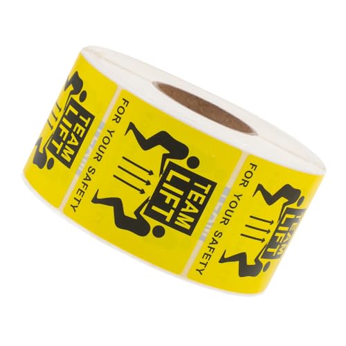 Cabilock 1Rolle Schwere Versandetiketten Selbstklebende Team Lift Aufkleber für Pakete mit Etiketten für Lagerung Stark Haftend Hohe Sichtbarkeit von Cabilock