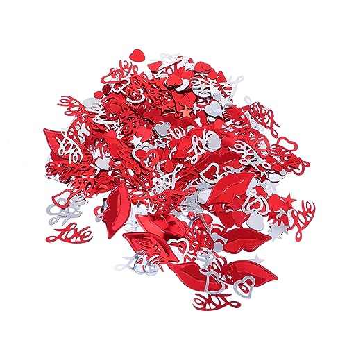 Cabilock 1Tasche Roter Lippen Konfetti Streudeko für Valentinstag und Hochzeitsfeiern Kreative Dekoration Romantische Leicht Transportierbar von Cabilock